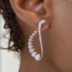 Pear Cut Cuff Earrings