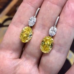 Oval Cut Topaz Drop Earrings