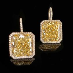 Halo Princess Topaz Drop Earrings