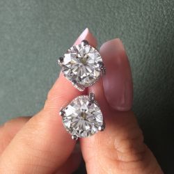 Round Cut Stud Earrings