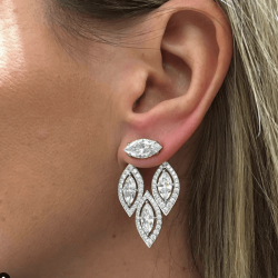 Unique Marquise Halo Earrings