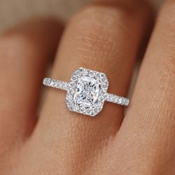 Halo Radiant Cut Engagement Ring