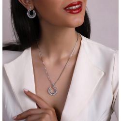 Pear Cut Earrings & Pendant Necklace Jewelry Set
