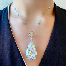 Elegant Pear Cut Pendant Necklace