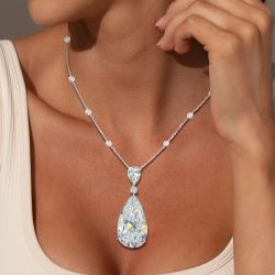 Elegant Pear Cut Pendant Necklace
