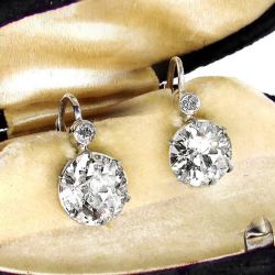 Double Round Cut Drop Earrings