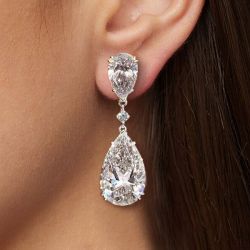 Pear Cut Drop Earrings