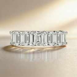 Emerald Cut Eternity Engagement Band