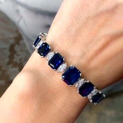 Blue & White Sapphire Tennis Bracelet