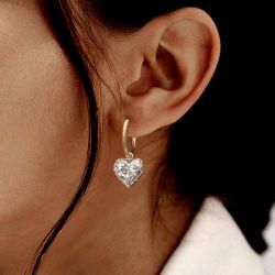 Heart Cut Hoop Earrings 
