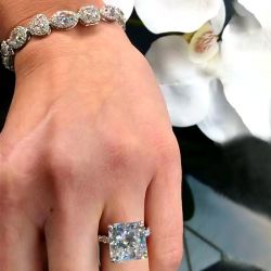 Multi Shape Bracelet & Radiant Cut Engagement Ring Set