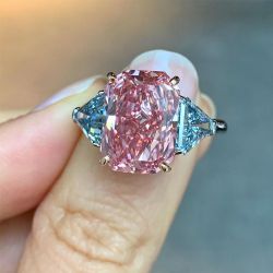 Fancy Vivid Pink & Blue Engagement Ring