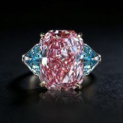 Fancy Vivid Pink & Blue Engagement Ring