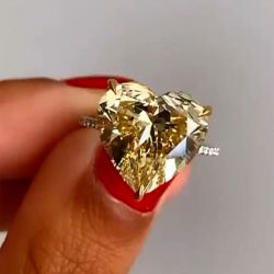 Half Eternity Heart Cut Engagement Ring