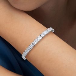 Classic Princess Cut White Sapphire Tennis Bracelet