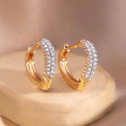 Golden Heart Shape Hoop Earrings