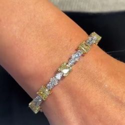 Created Yellow & White Sapphire Bracelet