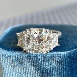 Radiant Cut Created White Sapphire Engagement Ring