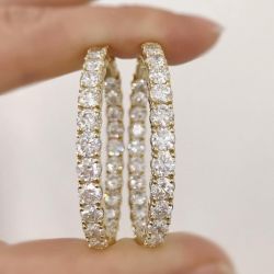 Golden Round Cut Hinge Hoop Earrings