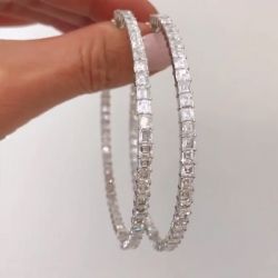 Classic Asscher Cut Hoop Earrings