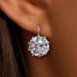 Multi Prong Round Cut Wire Drop Earrings