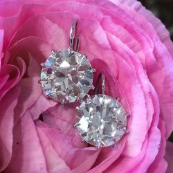 Multi Prong Round Cut Wire Drop Earrings