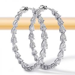 Classic Pear Cut Hoop Earrings 