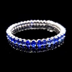 Oval Cut Created Sapphire Tennis Bracelet