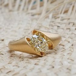 Golden Oval Cut Yellow Topaz Ring Engagement Ring For Women