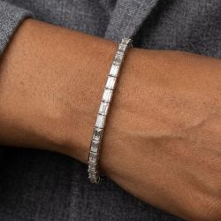 Classic Baguette Cut White Sapphire Tennis Bracelet