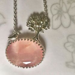Unique Bezel Oval Cut Pink Sapphire Pendant Necklace
