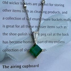 Asscher Cut Emerald Sapphire Pendant Necklace For Women