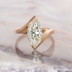 Rose Gold Marquise Cut White Sapphire Engagement Ring