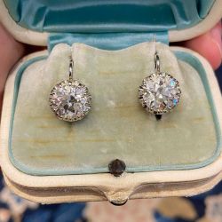 Classic Round Cut White Sapphire Drop Earrings For Women