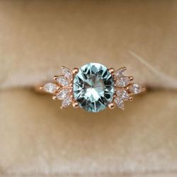 Rose Gold Oval & Marquise Cut Aquamarine Engagement Ring