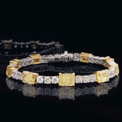 Classic Radiant Cut Yellow Sapphire Tennis Bracelet