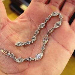 Unique Marquise Cut White Sapphire Tennis Bracelet For Women