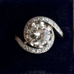 Unique Round Cut White Sapphire Engagement Ring For Women