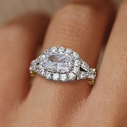 Vintage Cushion Cut White Sapphire Engagement Ring For Women