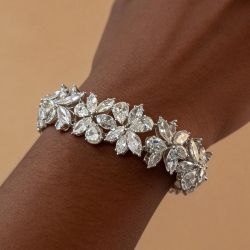 Gorgeous Pear & Marquise Cut White Sapphire Bracelet