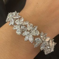 Gorgeous Pear & Marquise Cut White Sapphire Bracelet