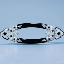 Fashion Two Tone White Sapphire Round Cut Brooch
