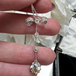 Cute White Sapphire Round Cut Pendant Necklace For Women