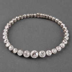 Classic White Sapphire Round Cut Bezel Tennis Bracelet