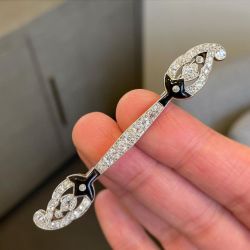 Unique White Sapphire Round Cut Brooch For Women