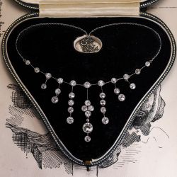 Vintage White Sapphire Round Cut Bezel Pendant Necklace For Women