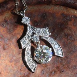 Unique White Sapphire Round Cut Pendant Necklace For Women