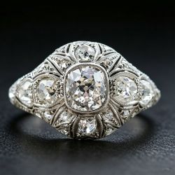 Vintage White Sapphire Cushion Cut Engagement Ring For Women