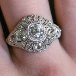 Vintage White Sapphire Cushion Cut Engagement Ring For Women
