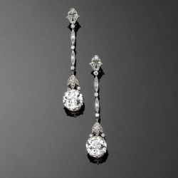 Vintage White Sapphire Round Cut Drop Earrings For Women